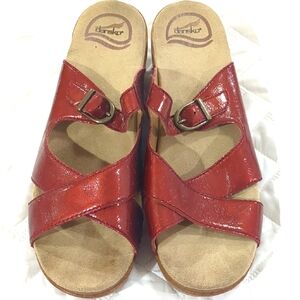 Dansko Red Mules Comfortable Clogs Size 40 Or Size 10